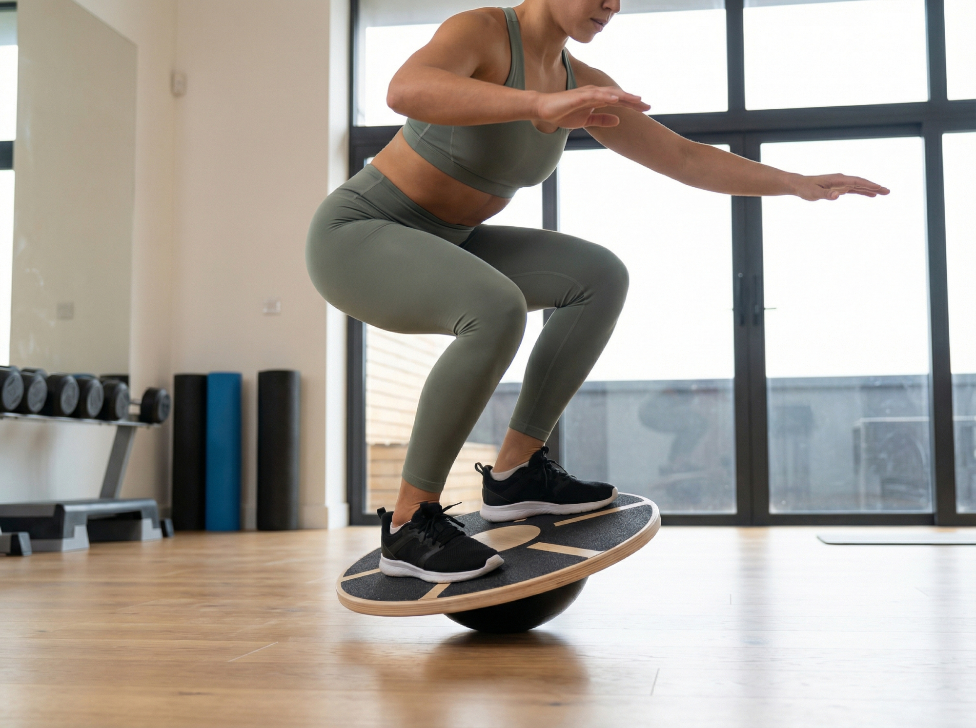 Demi sphère d'equilibre - O'FITNESS - PVC et BOIS - Maison/Appartement