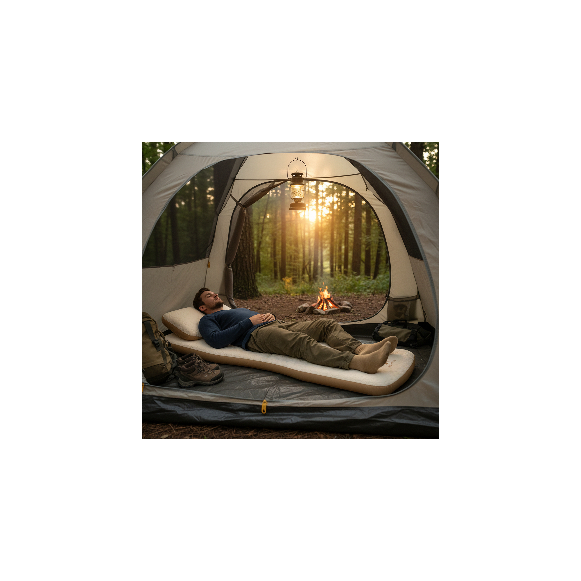 Opblaasbaar matras - RELXTIME - Model Double - In Dropstich - 200 x 150 cm