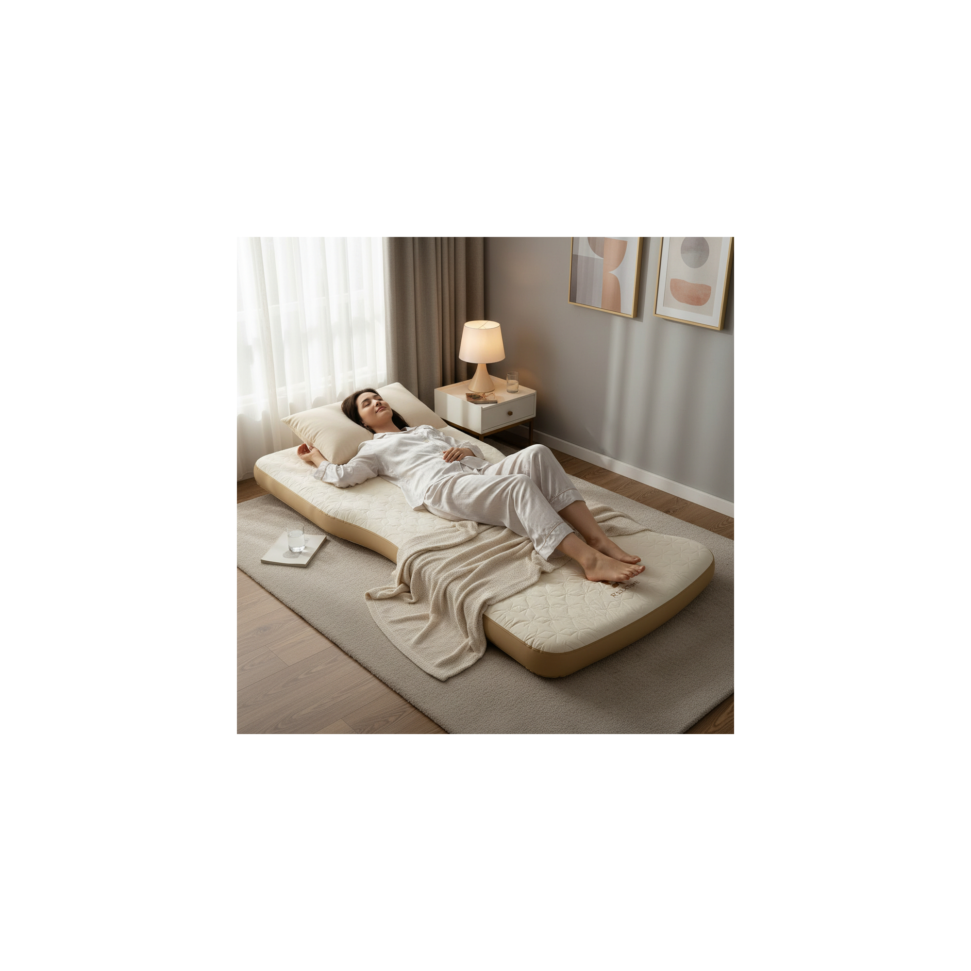 Opblaasbaar matras - RELXTIME - Model Double - In Dropstich - 200 x 150 cm