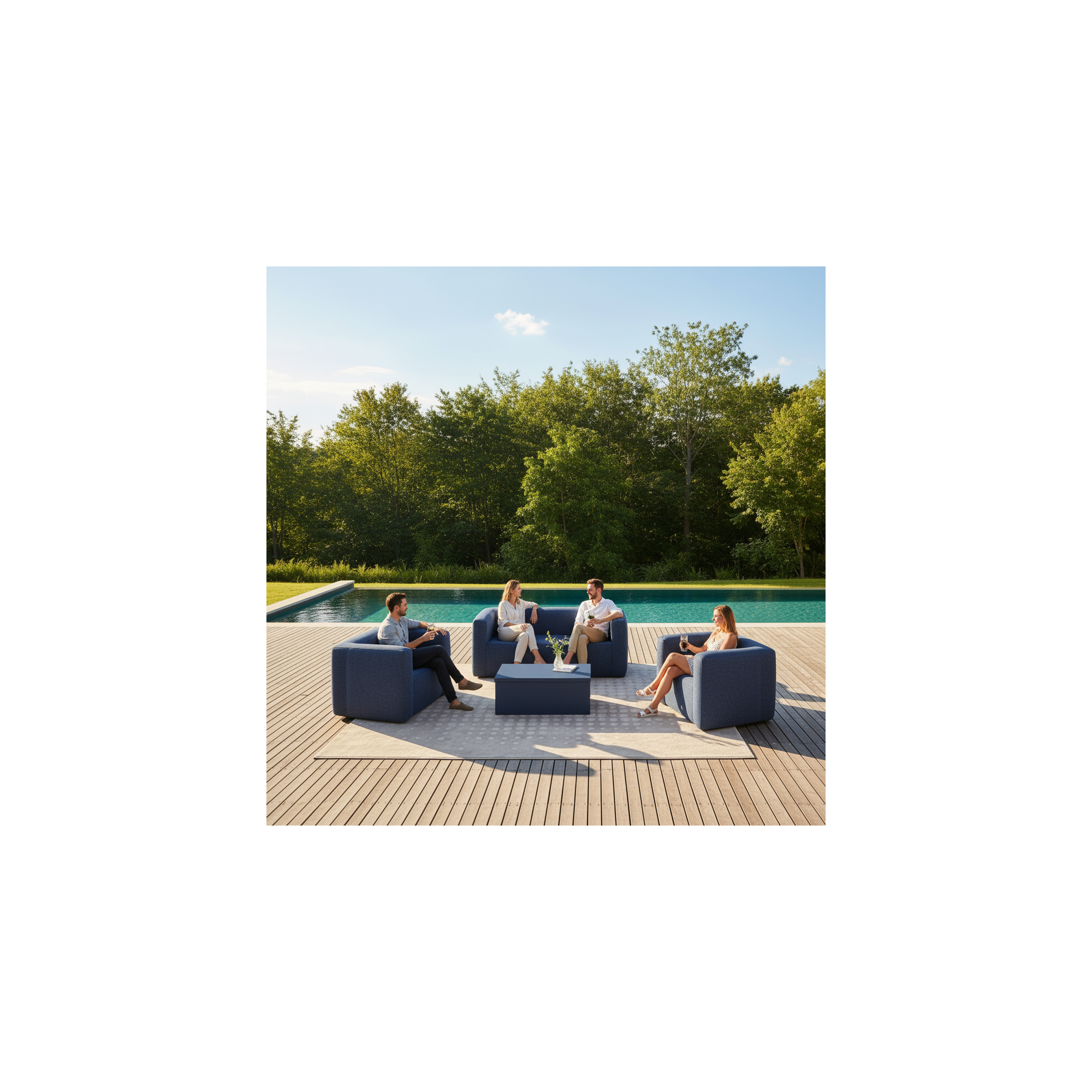 Opblaasbare Lounge met 5 zitplaatsen - Terracotta - Binnen en buiten - Lichtgrijs