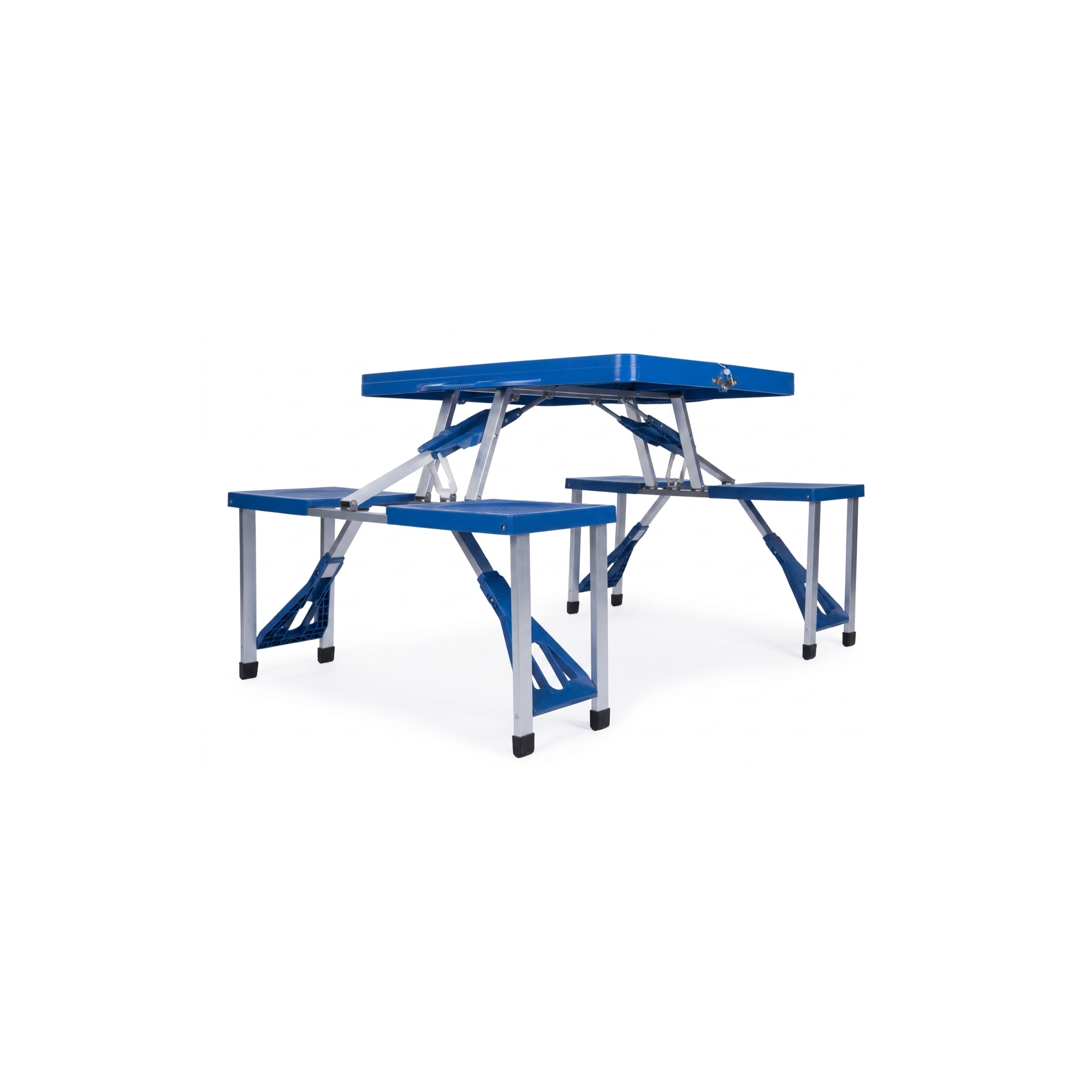 Table de camping 4 personnes avec banc - Pliable - Bleu